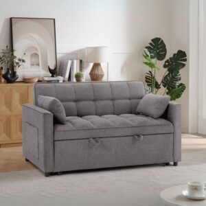 Divano letto Eiri 2 posti in tessuto ZE119-15 grigio