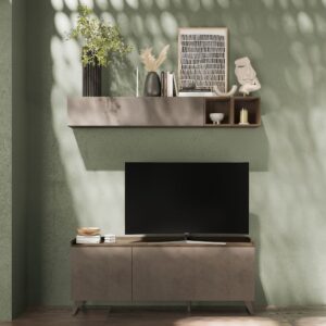 Porta Tv Polan 3 ante colore bronzo e mercure