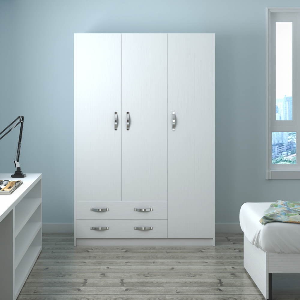 Armadio 210 tre ante e due cassetti bianco frassinato Armadio 210 tre ante e due cassetti bianco frassinato