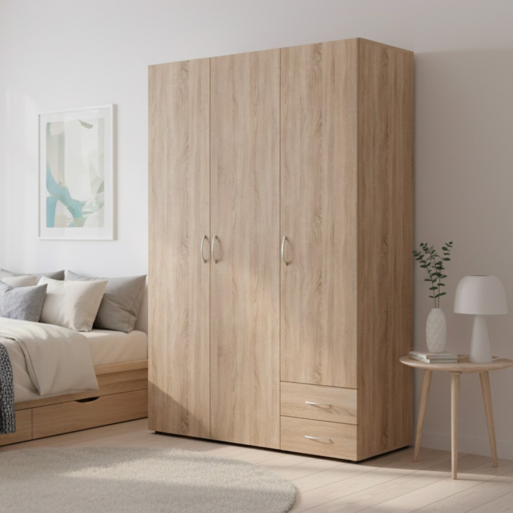 Armadio 3 ante 2 cassetti Seba 3 colore rovere sonoma Armadio 3 ante 2 cassetti Seba 3 colore rovere sonoma