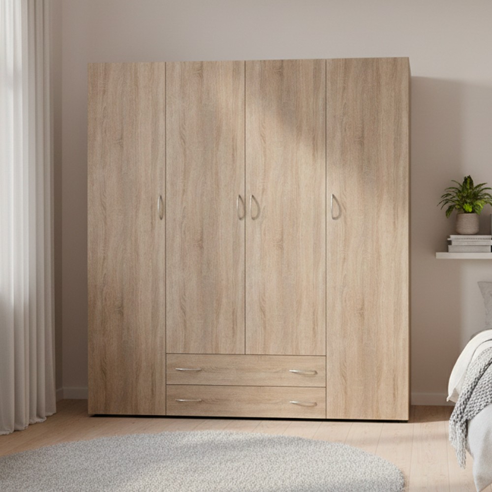 Armadio 4 ante 2 cassetti Seba 4 colore rovere sonoma Armadio 4 ante 2 cassetti Seba 4 colore rovere sonoma