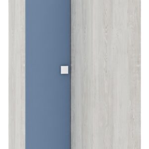 Armadio 98x96x223h angolare bianco consumato celeste