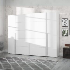 Armadio Callia con 2 ante battenti e 2 ante scorrevoli colore bianco 270.3x61.2xH210.5 cm.