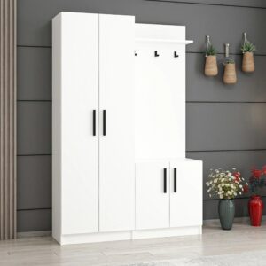 Armadio ingresso Dante con appendiabito colore bianco