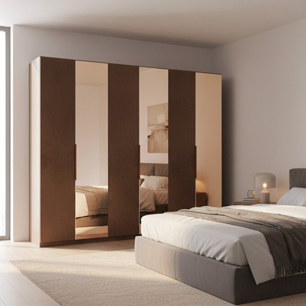 Armadio Mustella 6 ante battenti con specchi bronzati Armadio Mustella 6 ante battenti con specchi bronzati