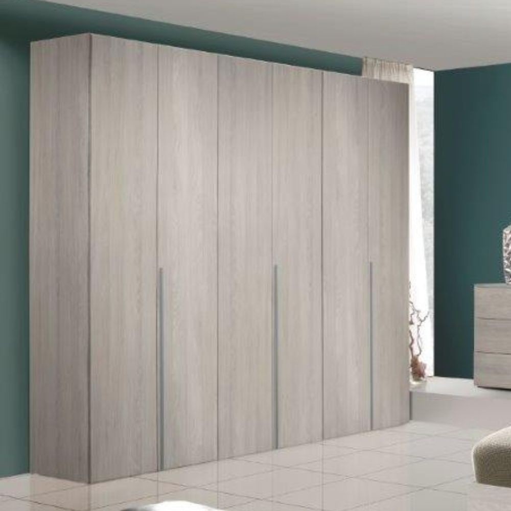 Armadio Urano 6 ante battenti olmo perla con maniglia alluminio Armadio Urano 6 ante battenti olmo perla con maniglia alluminio