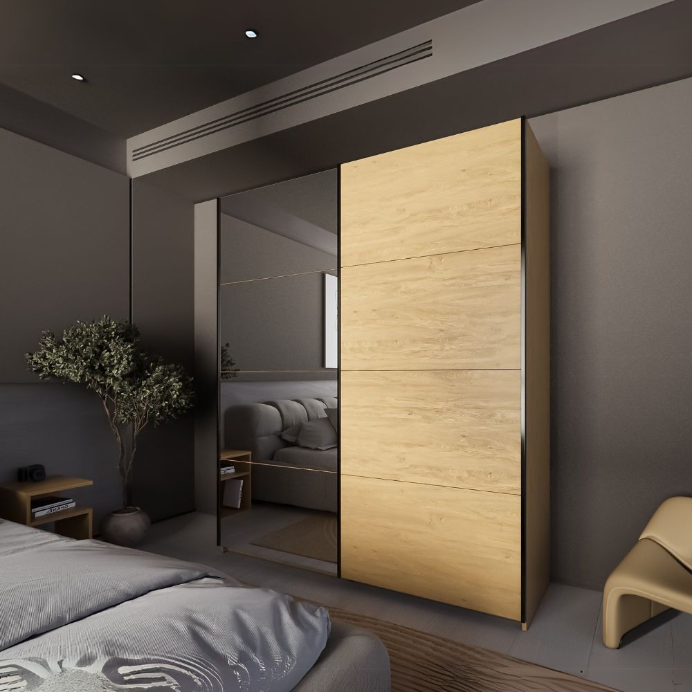 Armadio Zegna 170 2 ante scorrevoli con specchio in rovere Armadio Zegna 170 2 ante scorrevoli con specchio in rovere