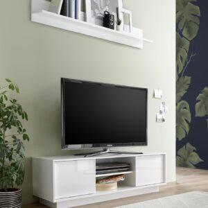 Base tv Ice colore bianco lucido