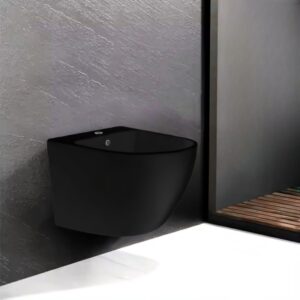 Bidet sospeso YJ-BD08 48.5x36x33 cm nero opaco smaltato