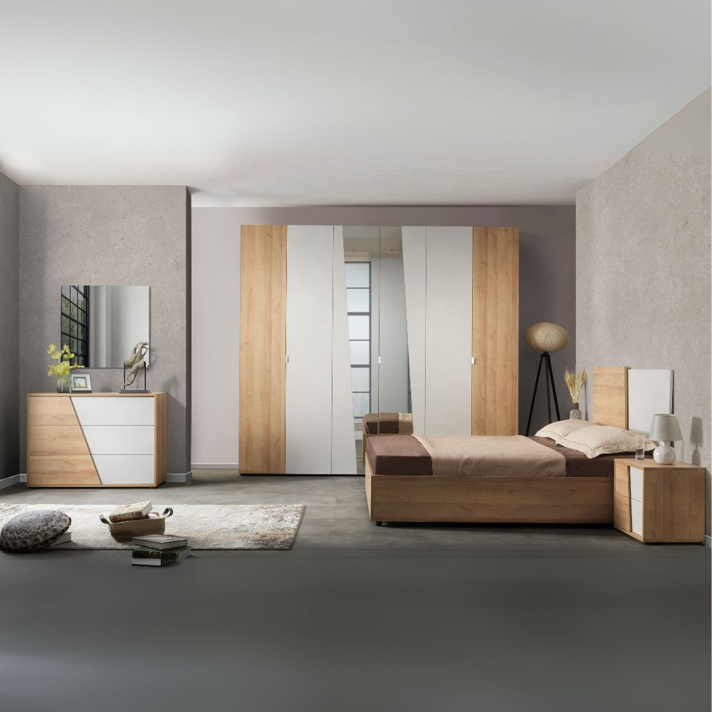 Camere da letto Fadri colore calce grigio chiaro e rovere miele Camere da letto Fadri colore calce grigio chiaro e rovere miele