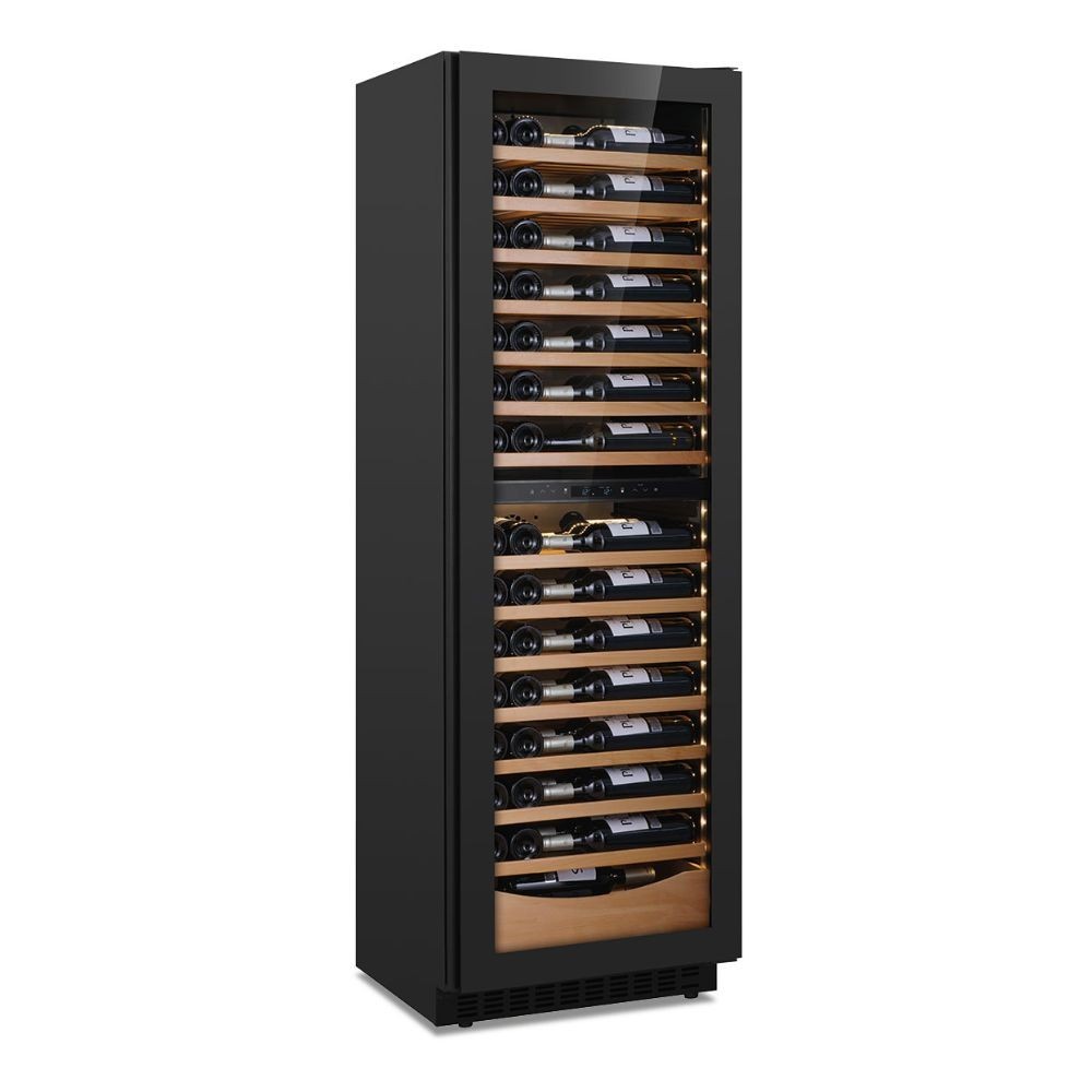 Cantinetta incasso ventilato DW170F2T con maniglia integrata 2 zone di temperatura 105 bottiglie nero classe G Cantinetta incasso ventilato DW170F2T con maniglia integrata 2 zone di temperatura 105 bottiglie nero classe G