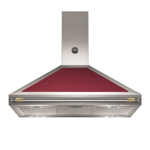 Cappa camino Bertazzoni K100HERVIA da 100 cm. colore inox e rosso
