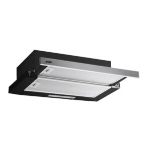 Cappaintegrata Samet New Slim sottopensile potenza aspirante 250 m3/h luce led 60 cm nero con frontalino inox
