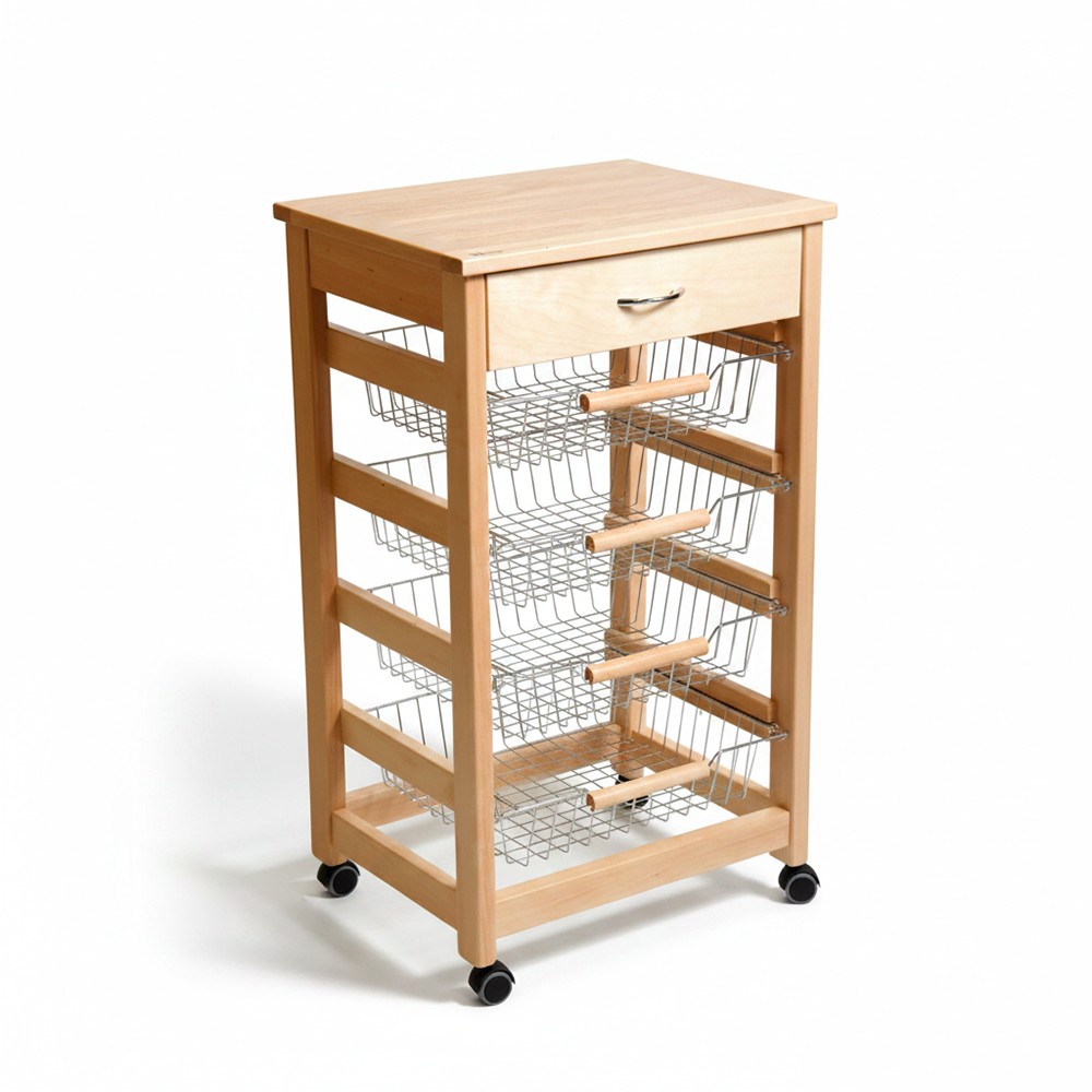 Carrello Vesuvio con cassetto senza base con piano in legno rovere Carrello Vesuvio con cassetto senza base con piano in legno rovere