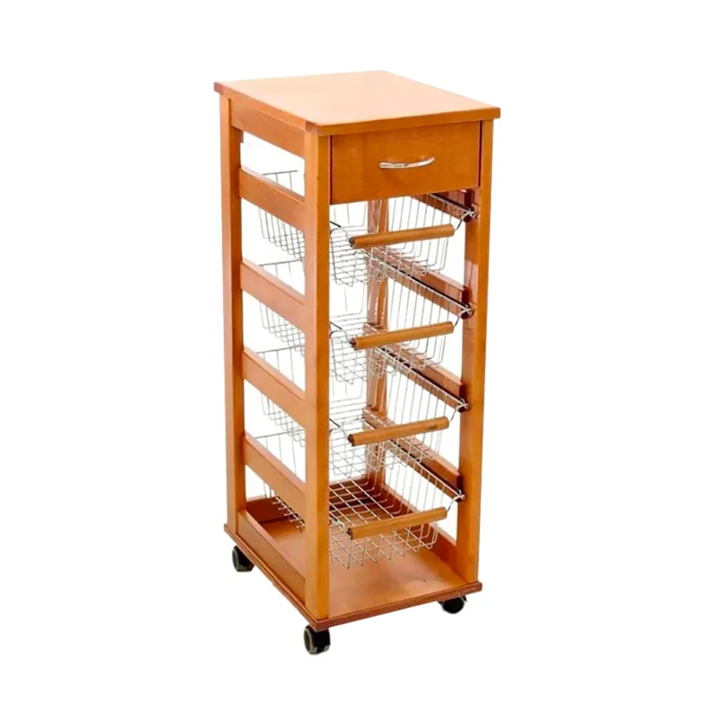 Carrello Vesuvio salvaspazio con piano in legno rovere Carrello Vesuvio salvaspazio con piano in legno rovere