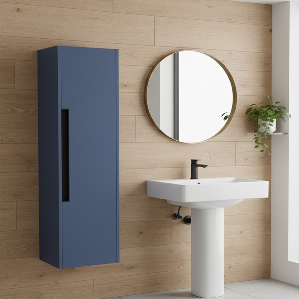 Colonna bagno sospesa Modular 1 anta 120x30x35 cm colore azzurro Colonna bagno sospesa Modular 1 anta 120x30x35 cm colore azzurro