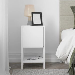 Comodino Ema bianco anta ribalta 30x30x55h