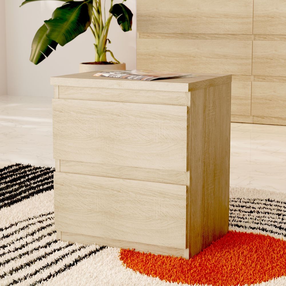 Comodino Morgan 2 cassetti 41.8 x 32.2 x H 49.3 cm. colore rovere Comodino Morgan 2 cassetti 41.8 x 32.2 x H 49.3 cm. colore rovere
