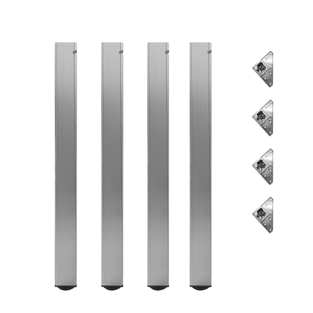 Confezione 4 gambe per tavolo in alluminio con piedini in plastica nera altezza regolabile 70.5/76.5 cm. Confezione 4 gambe per tavolo in alluminio con piedini in plastica nera altezza regolabile 70.5/76.5 cm.