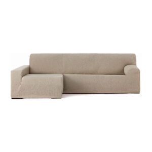 Copridivano Troya elastico penisola sinistra beige bracciolo lungo 250/310
