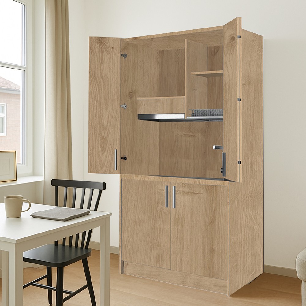Cucina monoblocco Fold Evolution struttura e ante a libro rovere Cucina monoblocco Fold Evolution struttura e ante a libro rovere