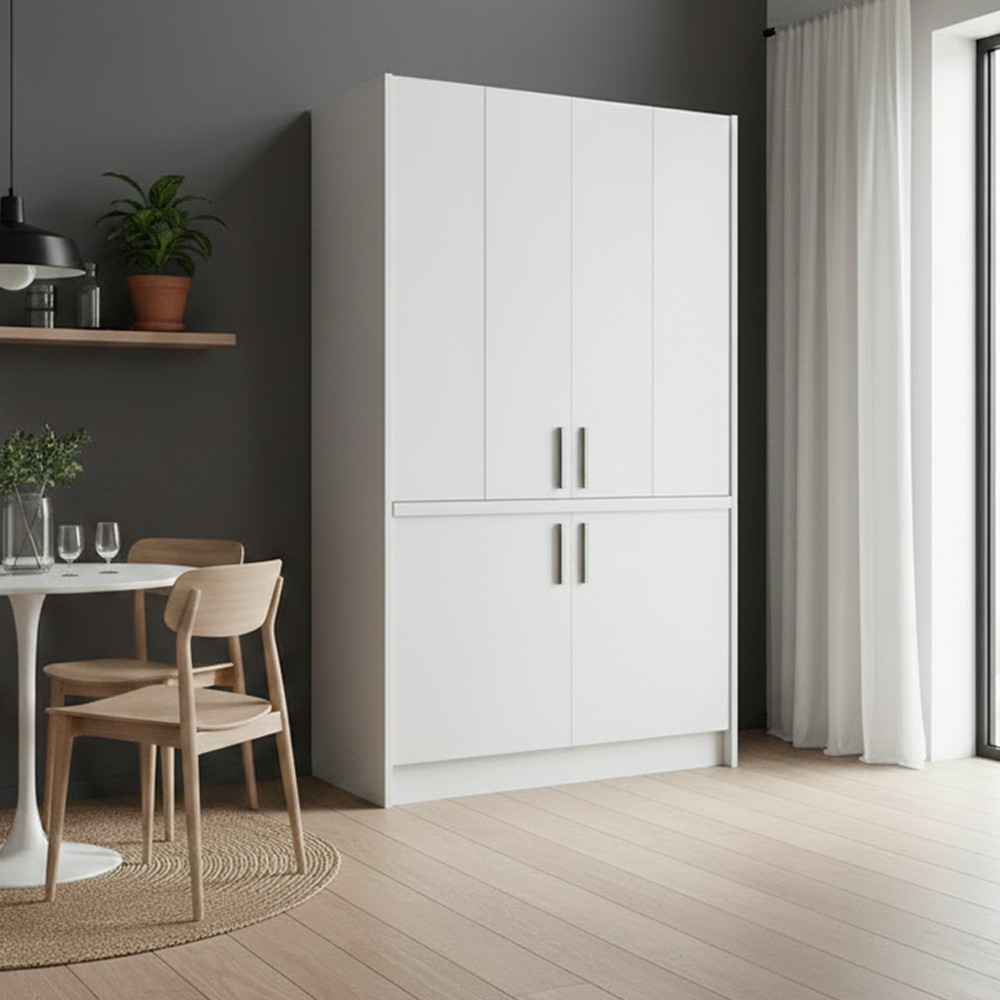 Cucina monoblocco Fold struttura e ante a libro bianco Cucina monoblocco Fold struttura e ante a libro bianco
