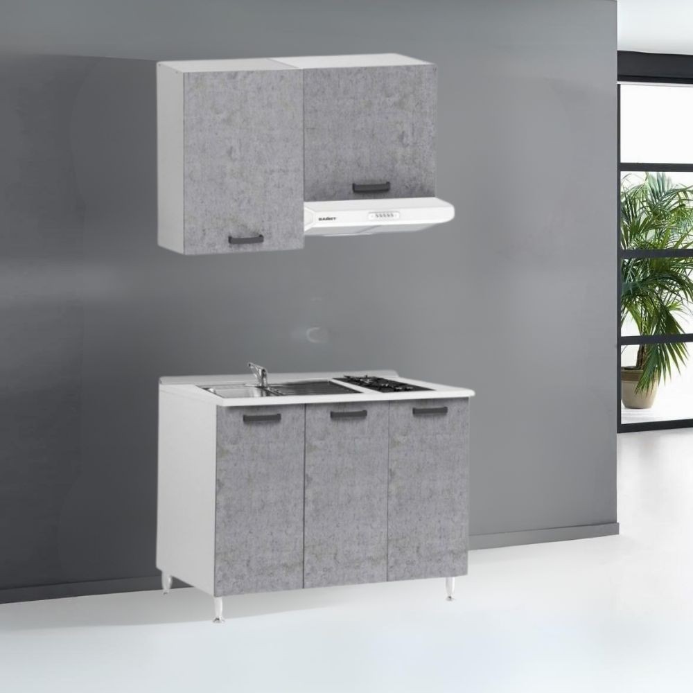 Cucina monoblocco Zagabria da 120 cm. colore cemento Cucina monoblocco Zagabria da 120 cm. colore cemento