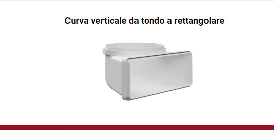 Curva verticale per cappe BVCVQT229 da tondo a rettangolare 22x9 cm Curva verticale per cappe BVCVQT229 da tondo a rettangolare 22x9 cm