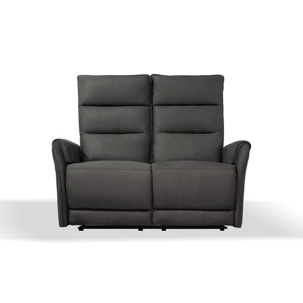 Divano 2 posti Thun 2 recliner elettrici effetto nabuk grigio D120 Divano 2 posti Thun 2 recliner elettrici effetto nabuk grigio D120
