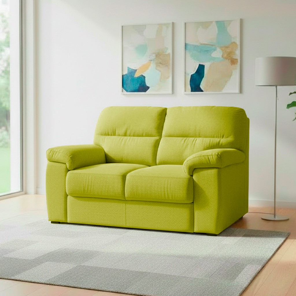 Divano Alenda 2 posti fisso con piedini quadrati colore Roma 16 verde Divano Alenda 2 posti fisso con piedini quadrati colore Roma 16 verde