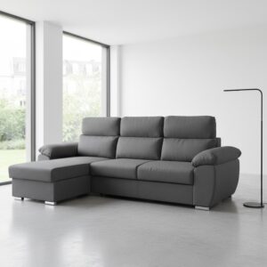 Divano Como II con penisola contenitore grigio Twist20