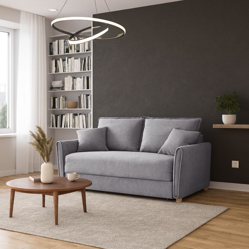 Divano letto Cassie con contenitore in Barrel 83 grigio Divano letto Cassie con contenitore in Barrel 83 grigio