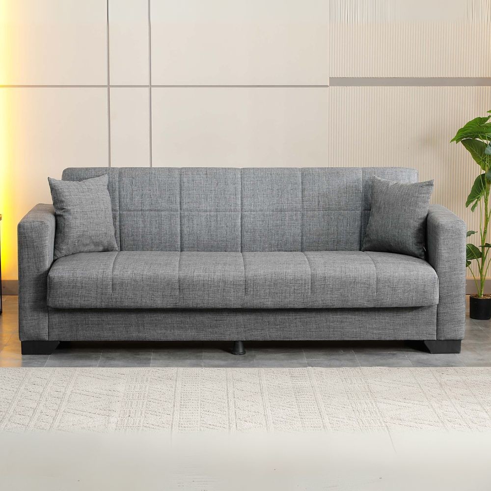Divano letto contenitore Moon 3 posti in tessuto Internobase 11 grigio Divano letto contenitore Moon 3 posti in tessuto Internobase 11 grigio