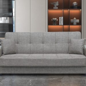 Divano letto contenitore New Malpensa 3 posti colore cappuccino Mina 04