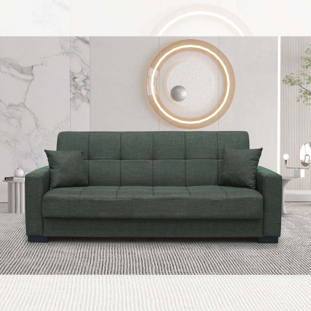 Divano letto contenitore New Malpensa 3 posti colore oliva Mina 19 Divano letto contenitore New Malpensa 3 posti colore oliva Mina 19