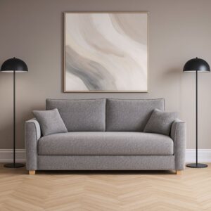 Divano letto Cosy con contenitore in Barrel 83 grigio