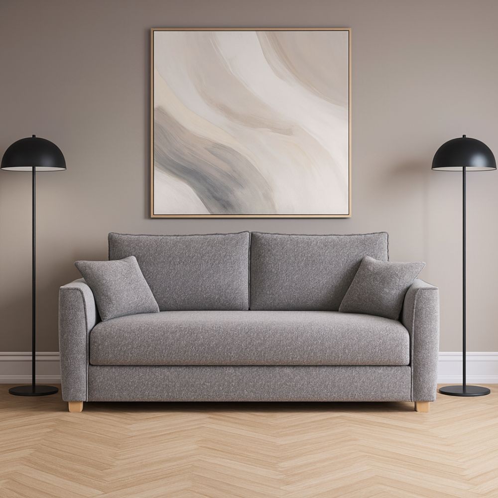 Divano letto Cosy con contenitore in Barrel 83 grigio Divano letto Cosy con contenitore in Barrel 83 grigio