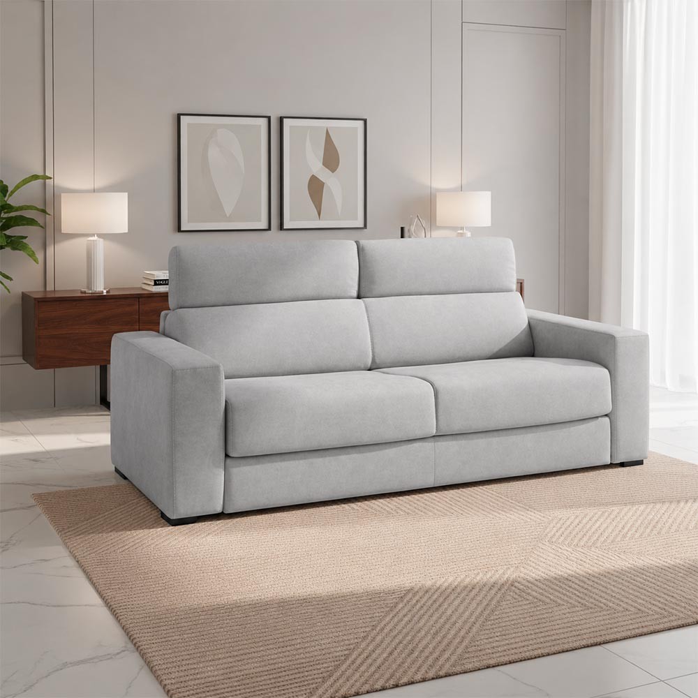 Divano letto Crien 3 posti con poggiatesta reclinabili colore Mozart 15 ash Divano letto Crien 3 posti con poggiatesta reclinabili colore Mozart 15 ash