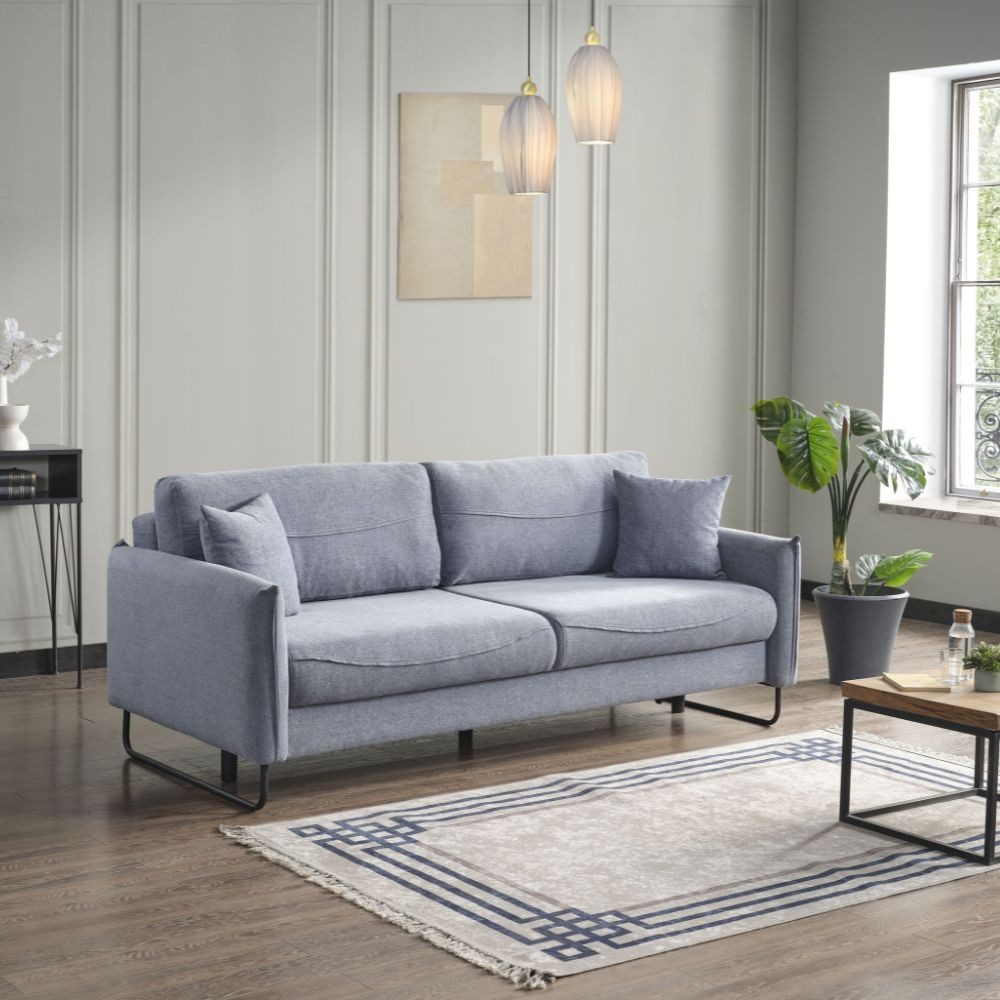 Divano letto Fly in Twist 18 grigio chiaro con piedi neri Divano letto Fly in Twist 18 grigio chiaro con piedi neri