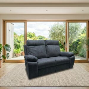 Divano Milano 2 posti 2 recliner manuali grigio Orinoco 96