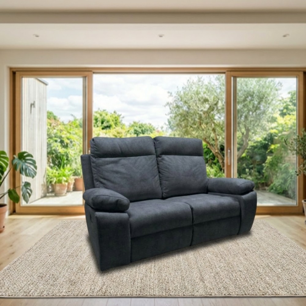 Divano Milano 2 posti 2 recliner manuali grigio Orinoco 96 Divano Milano 2 posti 2 recliner manuali grigio Orinoco 96