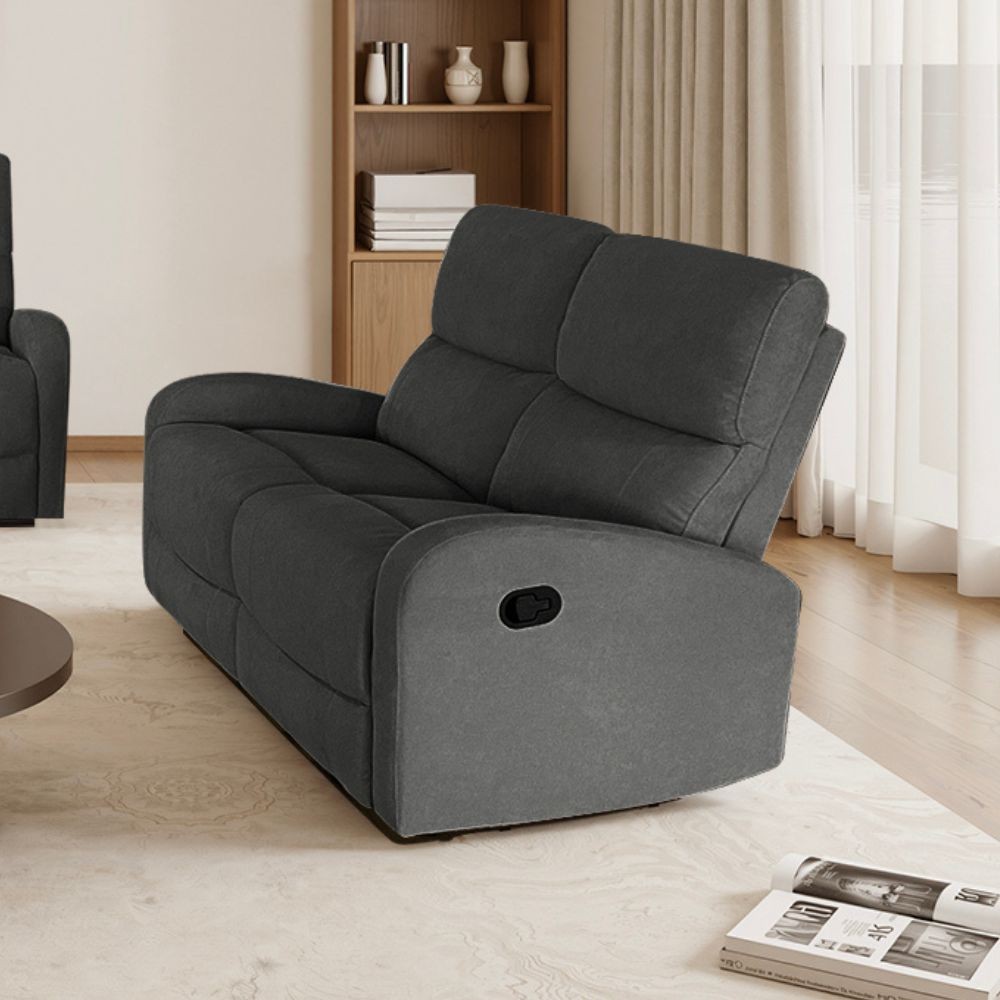 Divano Potter 2 posti recliner manuale in tessuto Mia 103-27 grigio scuro Divano Potter 2 posti recliner manuale in tessuto Mia 103-27 grigio scuro