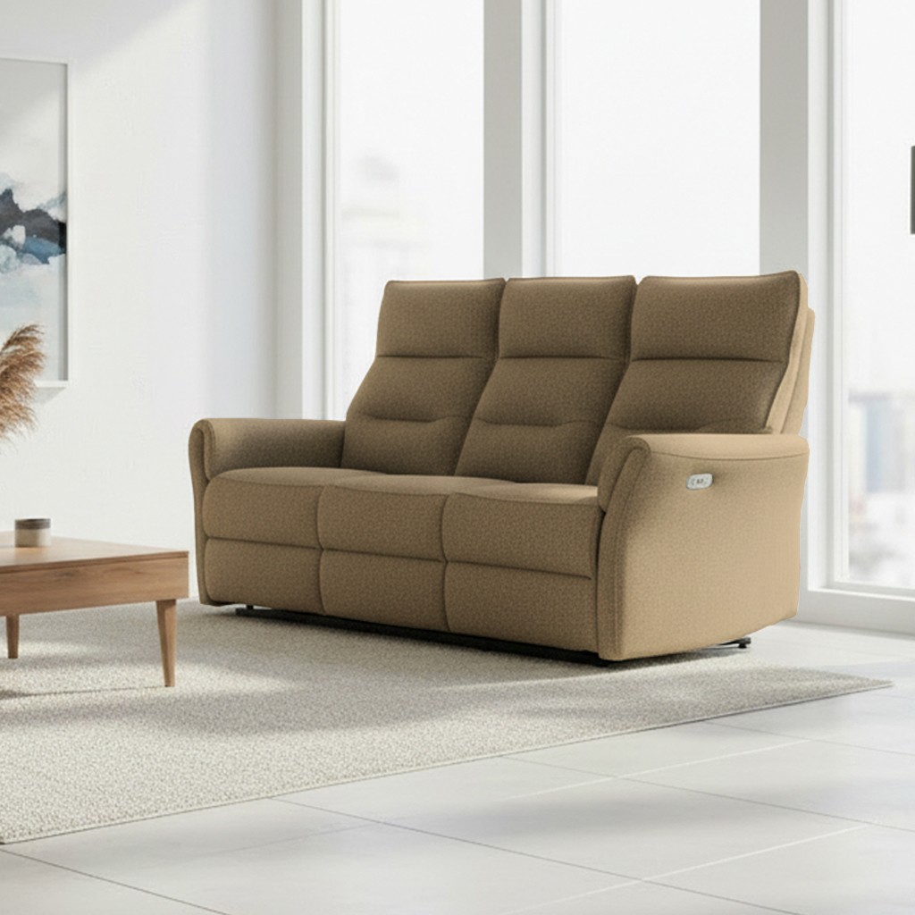 Divano recliner 3 posti Softwave elettrico in tessuto G270 camel Divano recliner 3 posti Softwave elettrico in tessuto G270 camel