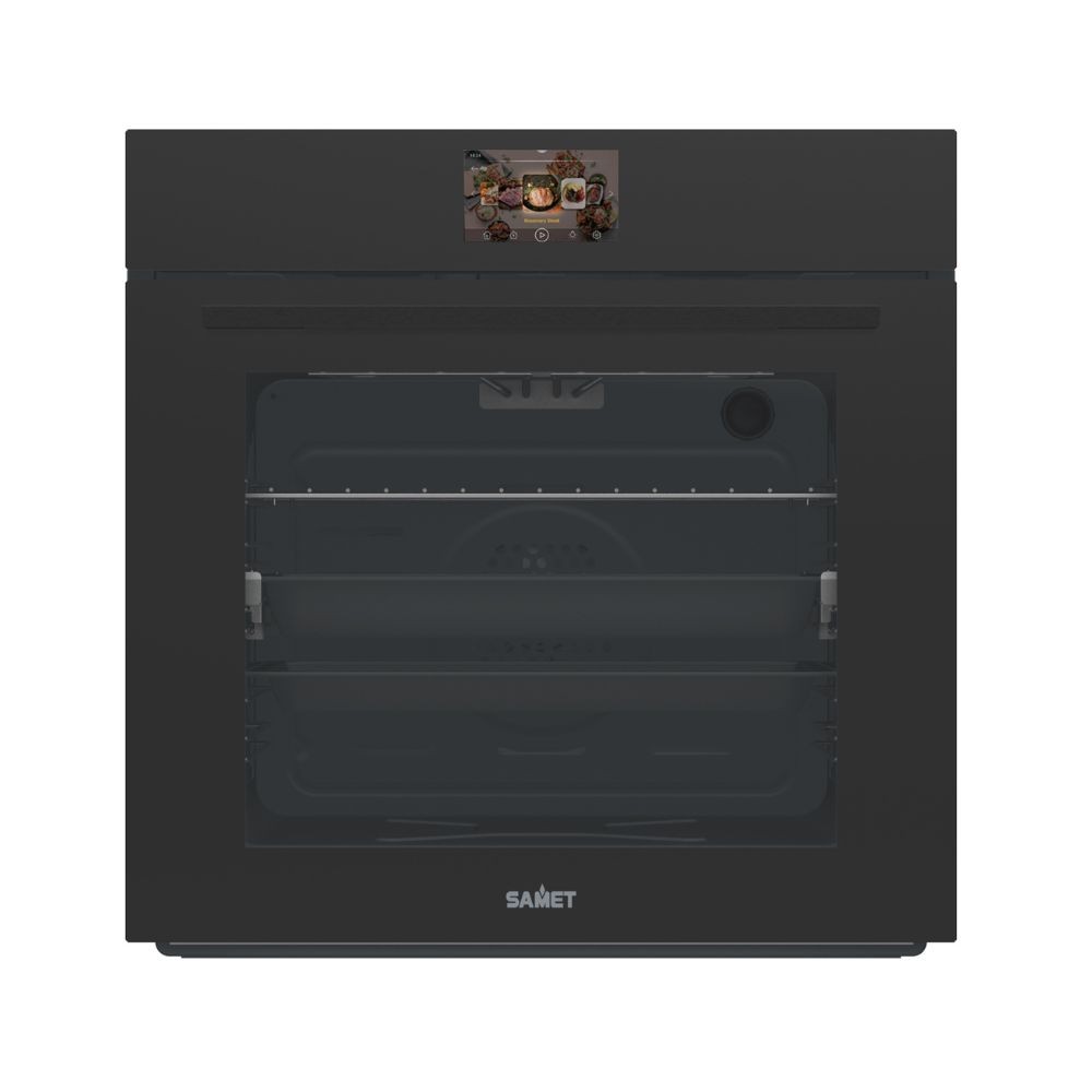 Forno elettrico Samet Tempest da incasso 60 cm. 69 lt vetro satinato temperato nero opaco classe A Forno elettrico Samet Tempest da incasso 60 cm. 69 lt vetro satinato temperato nero opaco classe A
