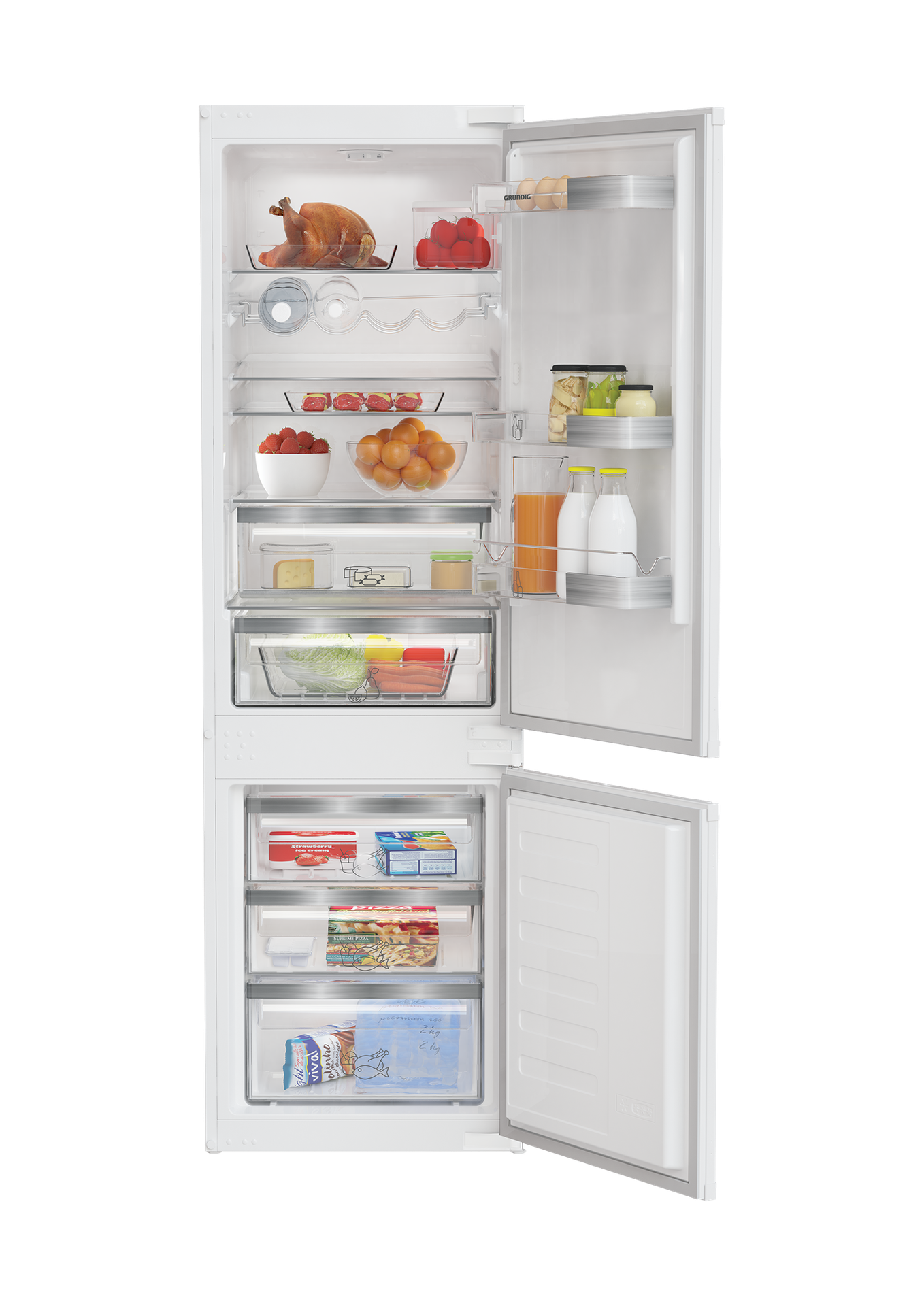 Frigorifero combinato incasso reversibile GKMI25730N 275 LT Grundig classe F Frigorifero combinato incasso reversibile GKMI25730N 275 LT Grundig classe F