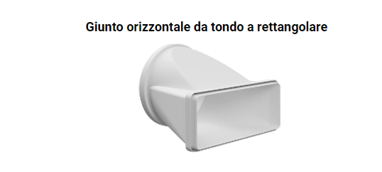 Giunto orizzontale da tondo a rettangolare per cappe BVGQT229 Giunto orizzontale da tondo a rettangolare per cappe BVGQT229