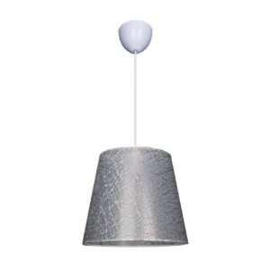 Lampada a sospensione Conic ASZ0777 in PVC effetto tessuto grigio