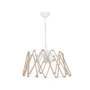 Lampada a sospensione  Evren ASZ1030 3 luci metallo bianco e corda