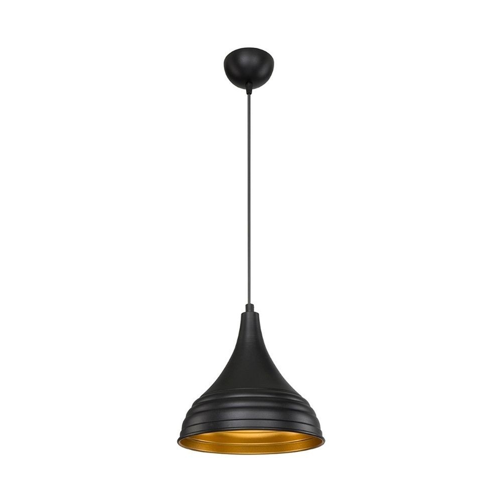 Lampada a sospensione Leda ASZ1338 in metallo nero Lampada a sospensione Leda ASZ1338 in metallo nero
