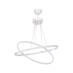 Lampada a sospensione Muso due anelli bianchi Led MDL4438